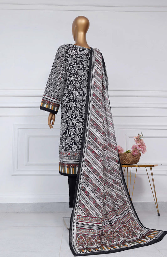 Sadabahar Printed Lawn Stitched 3 Piece Suit - D-15 - SBD25PLV2 - Black - Summer Collection