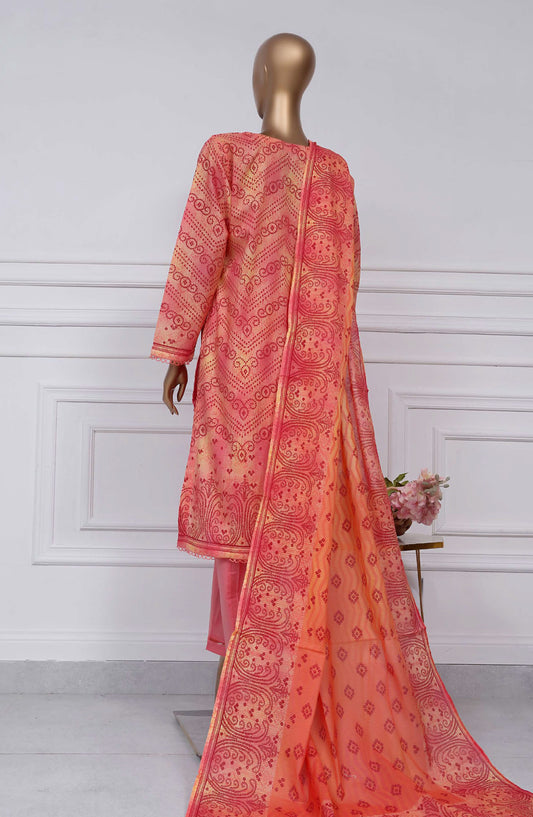 Sadabahar Printed Lawn Stitched 3 Piece Suit - D-12 - SBD25PLV2 - Pink - Summer Collection