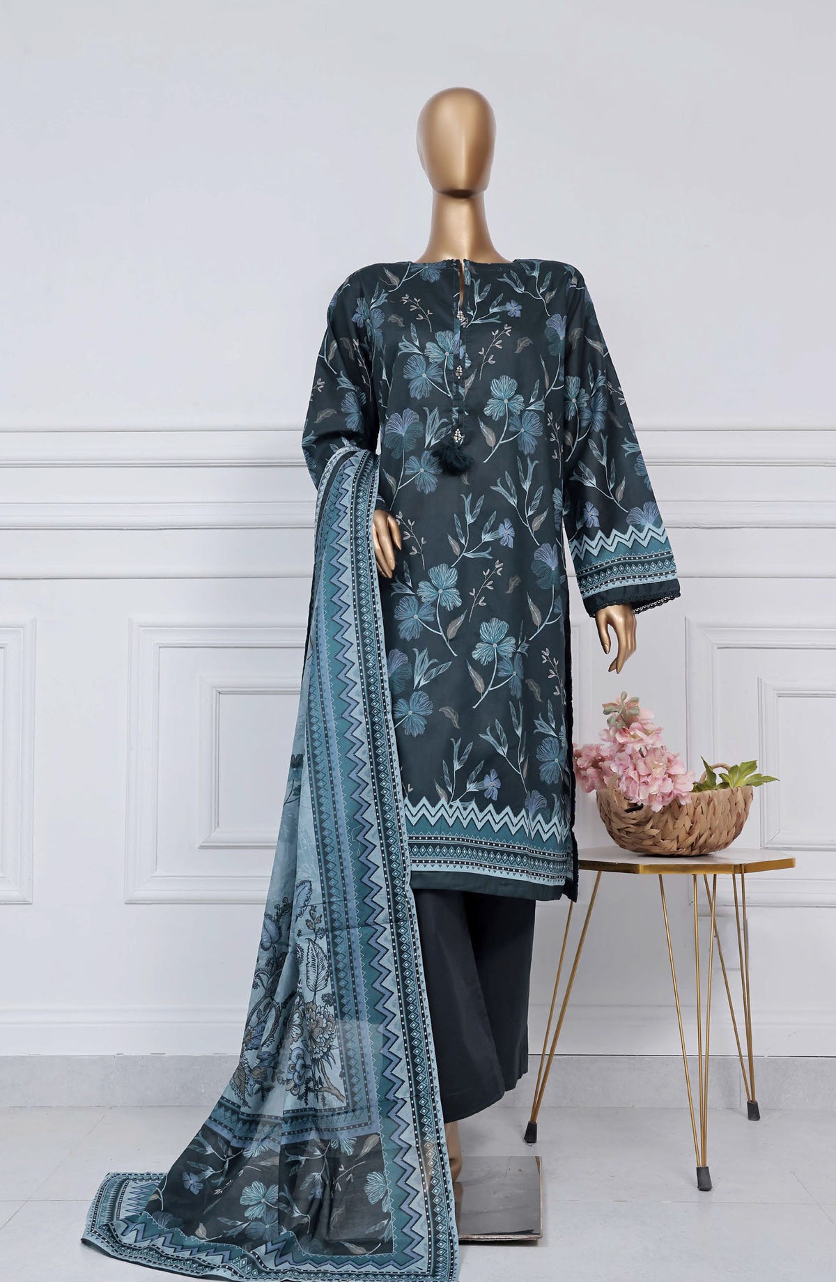 Sadabahar Printed Lawn Stitched 3 Piece Suit - D-11 - SBD25PLV2 - Green - Summer Collection
