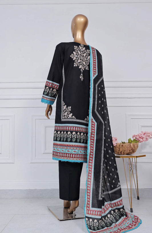 Sadabahar Printed Lawn Stitched 3 Piece Suit - D-06 - SBD25PLV2 - Black - Summer Collection