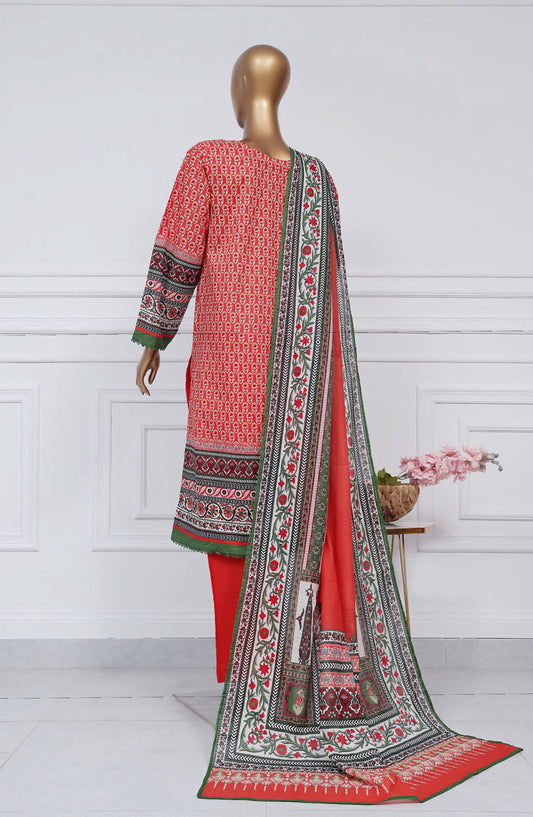 Sadabahar Printed Lawn Stitched 3 Piece Suit - D-03 - SBD25PLV2 - Pink - Summer Collection