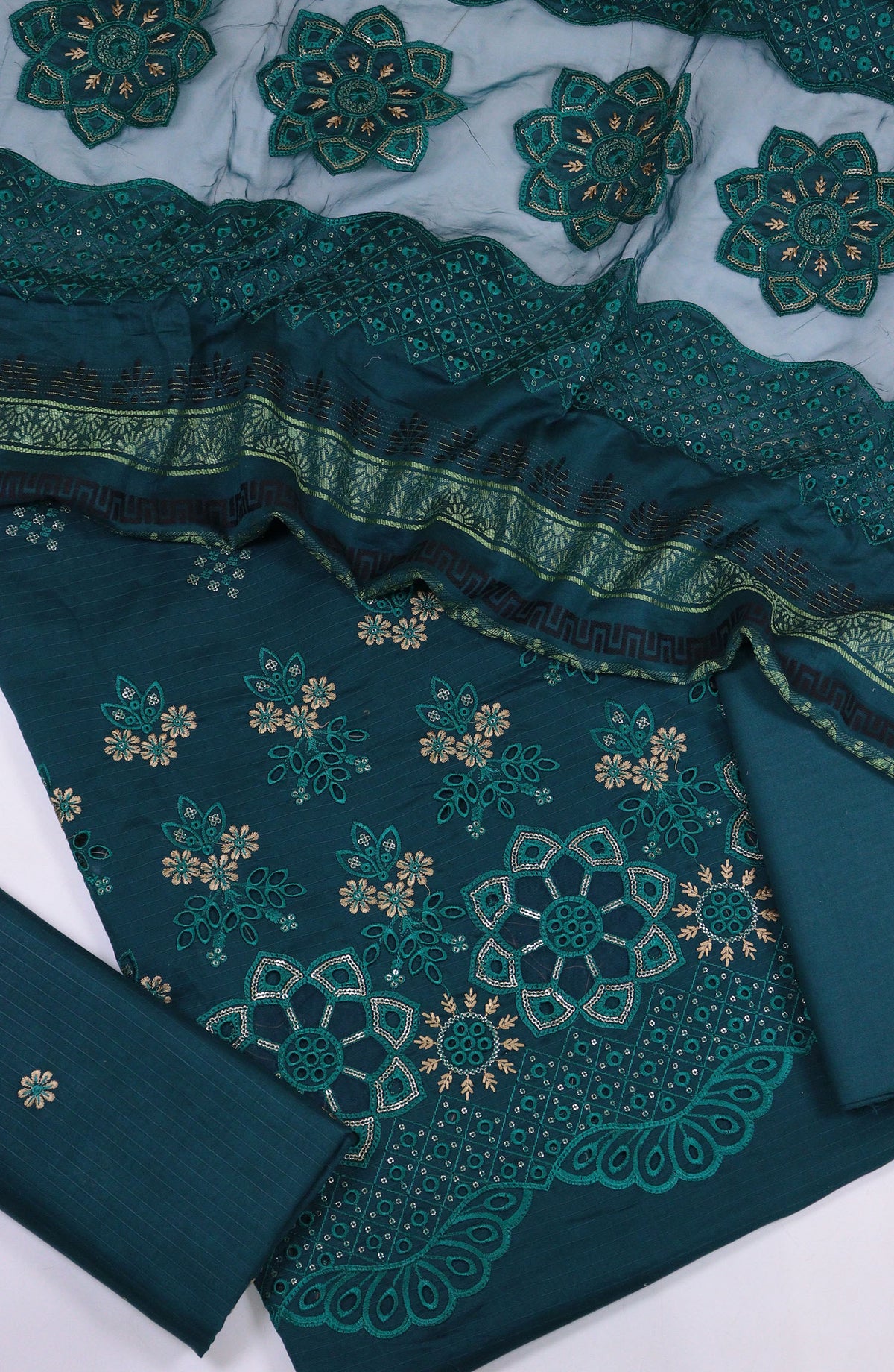 Rajpari by Amna Khadija Embroidered Lawn Unstitched 3 Piece Suit - Design-06 - AM25RPUFL - Blue - Summer Collection