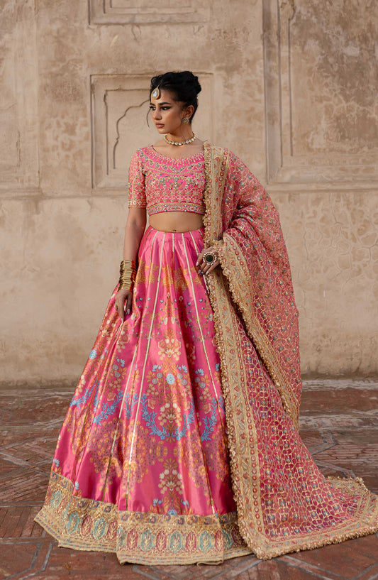 Khwabedah By Maria Osama Khan Embroidered Unstitched 3 Piece - Safiya - MOK25K - Light Pink - Wedding Collection