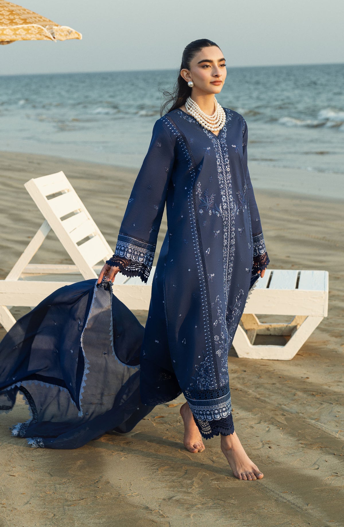 Yaarian by Sahane Embroidered Lawn Unstitched 3 Piece Suit - D-07 Sepal - SAH25YL - Blue - Summer Collection