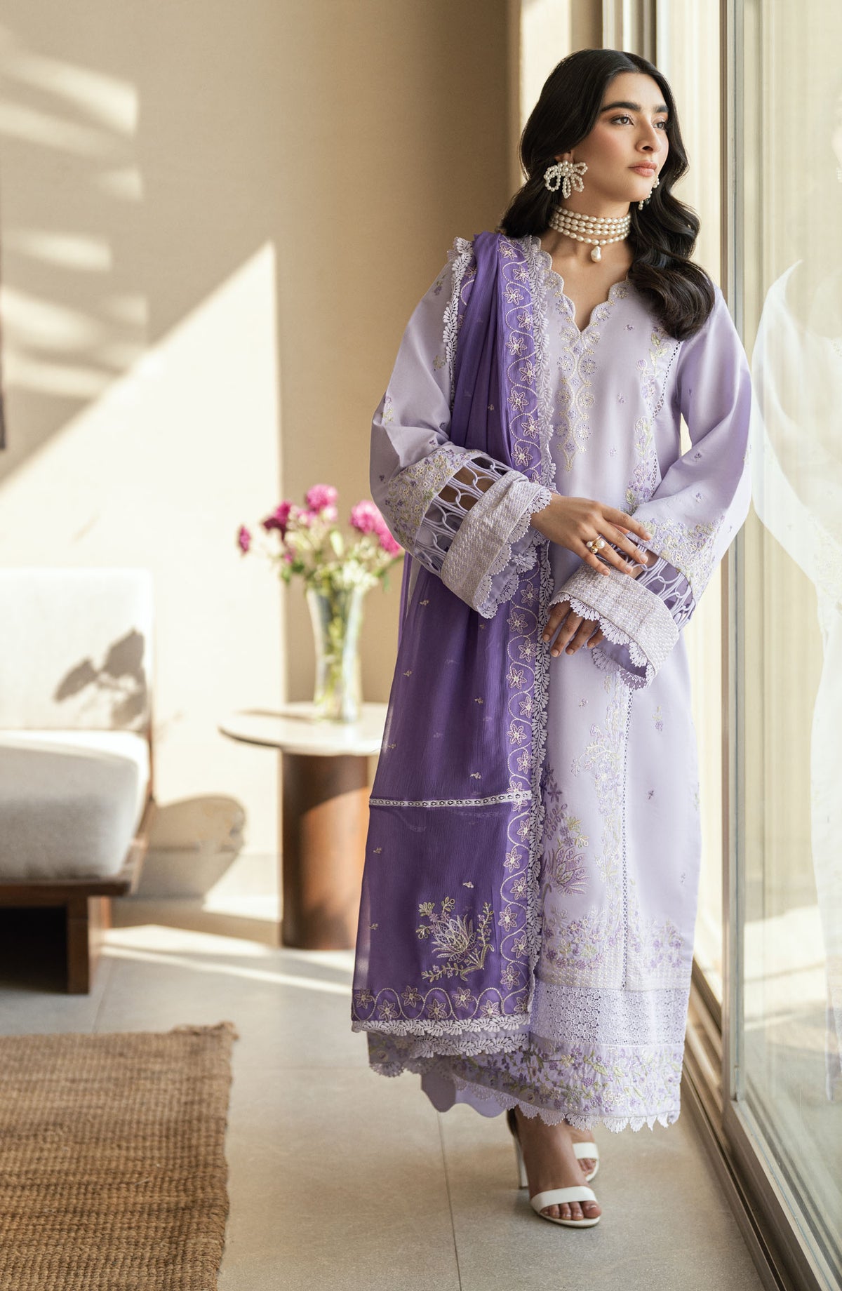 Yaarian by Sahane Embroidered Lawn Unstitched 3 Piece Suit - D-05 Nate - SAH25YL - Purple - Summer Collection