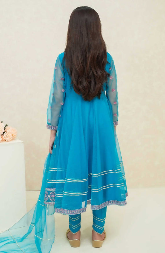 Modest Embroidered Net Stitched 3 Piece - Sahar - MD25F - Festive Collection
