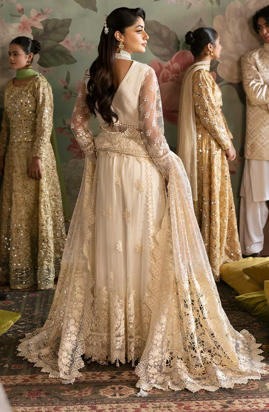 Jashn by Imrozia Embroidered Net Unstitched 3 Piece - SB-35 Parnoor - IM25J - Peach - Formal Collection