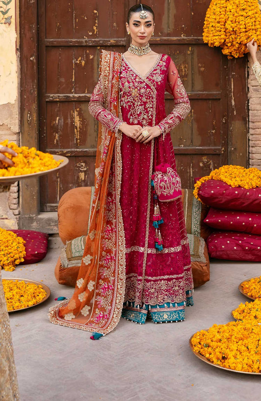 Jashn by Imrozia Embroidered Net Unstitched 3 Piece - SB-36 Janaan - IM25J - Red - Formal Collection