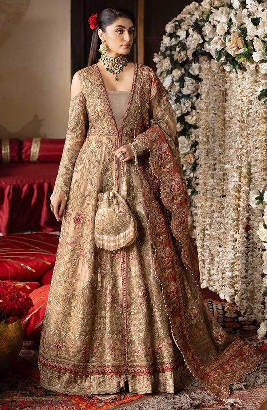 Jashn by Imrozia Embroidered Net Unstitched 4 Piece - SB-37 Zarnigar - IM25J - Fawn - Formal Collection