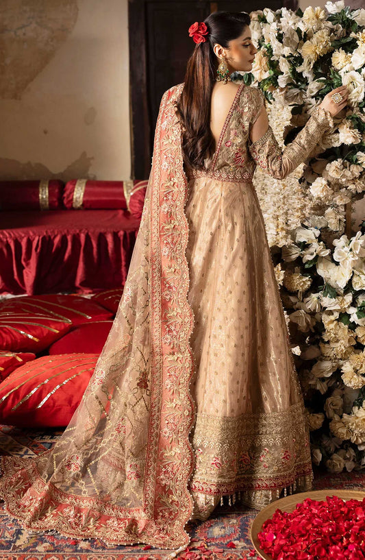 Jashn by Imrozia Embroidered Net Unstitched 4 Piece - SB-37 Zarnigar - IM25J - Fawn - Formal Collection