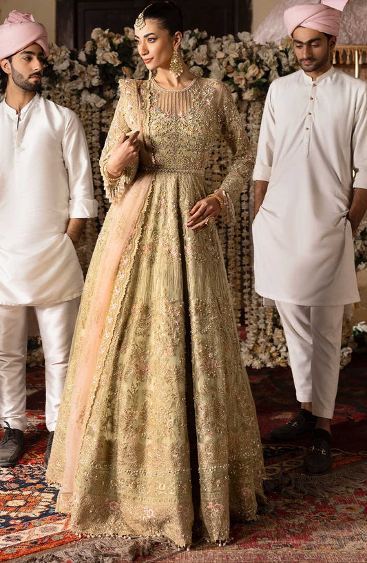 Jashn by Imrozia Embroidered Net Unstitched 3 Piece - SB-39 Rekhta - IM25J - Fawn - Formal Collection