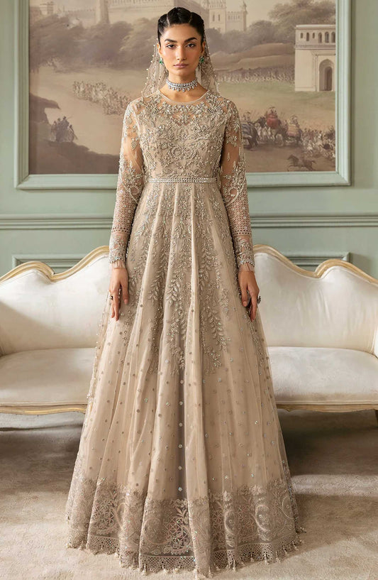 Jashn by Imrozia Embroidered Net Unstitched 3 Piece - SB-40 Tabaan - IM25J - Silver Grey - Formal Collection