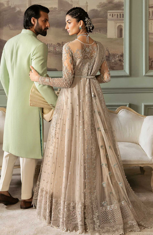 Jashn by Imrozia Embroidered Net Unstitched 3 Piece - SB-40 Tabaan - IM25J - Silver Grey - Formal Collection