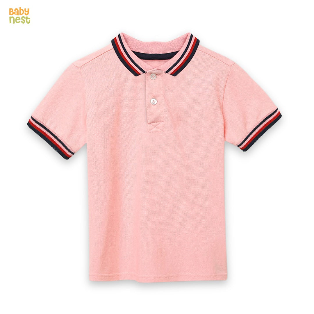 Pique Polo T-Shirt For Kids -Light Pink Sbt-371-D1