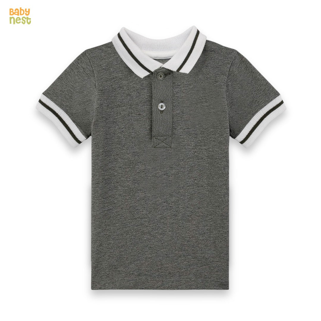 Pique Polo T-Shirt For Kids -Grey Sbt-379