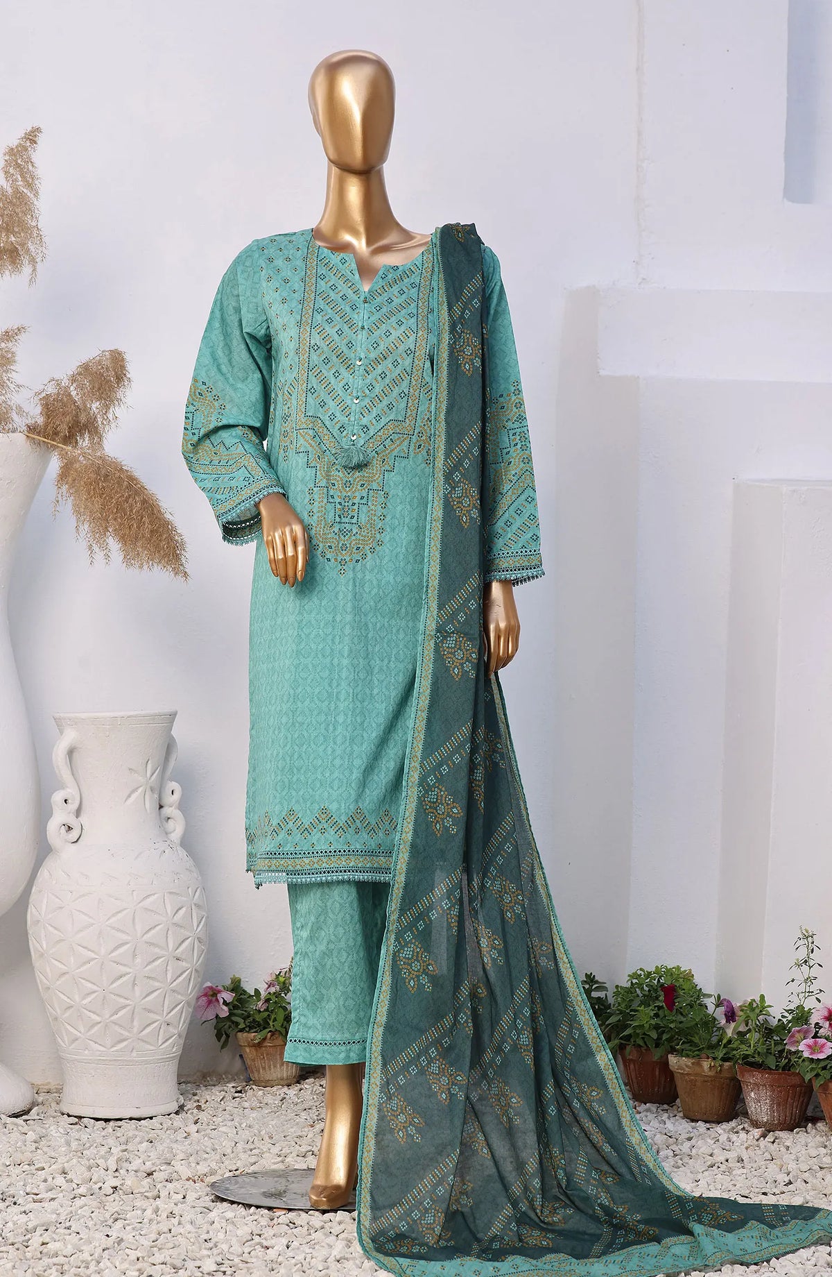 SADABAHAR CHUNRI 3Pcs Printed Co-ords Lawn Collection 2024 - SCPC-07