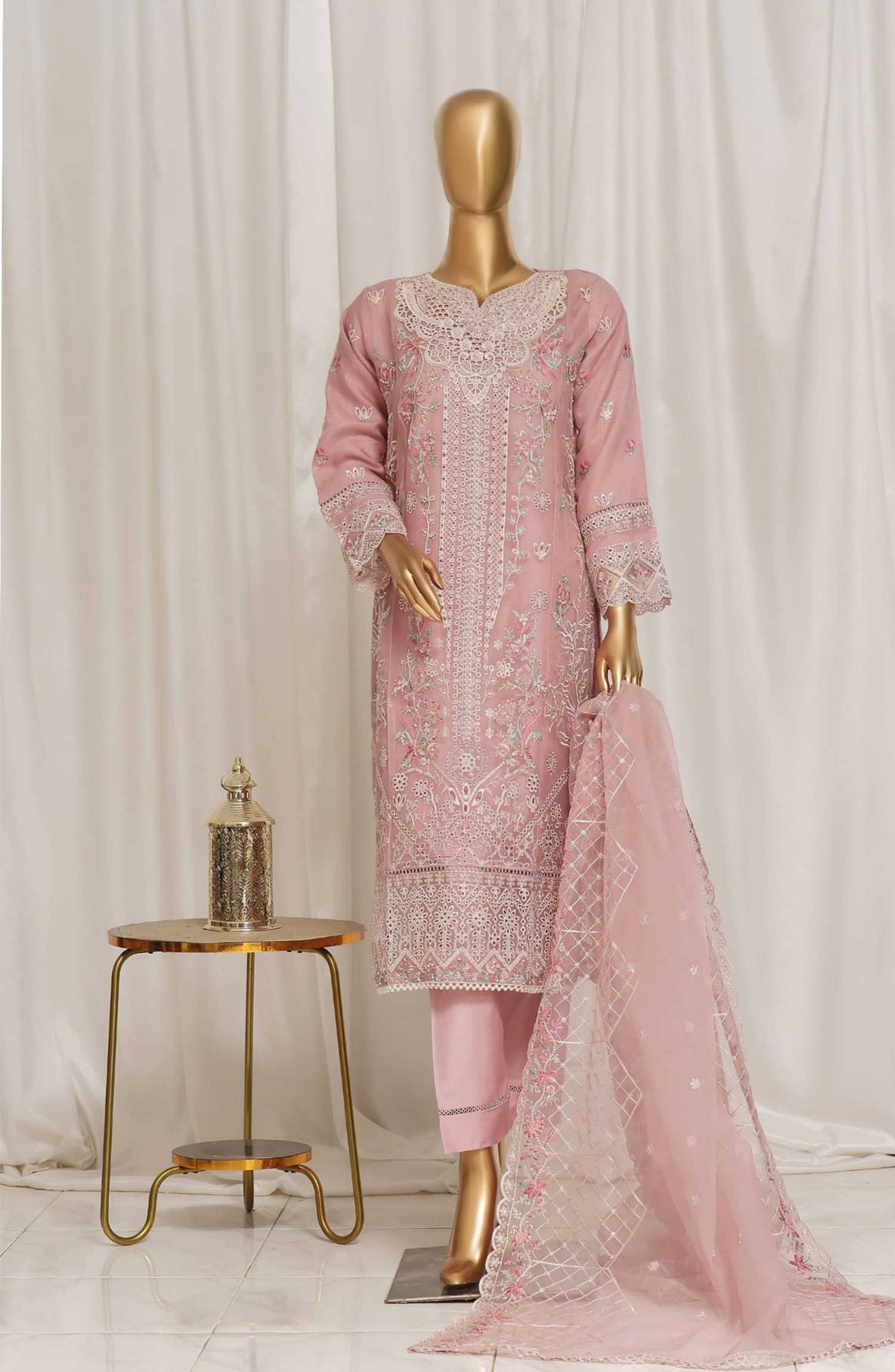 Sadabahar Embroidered Organza Suits Stitched 3 Piece SD 4 A Light Pink Festive Collection