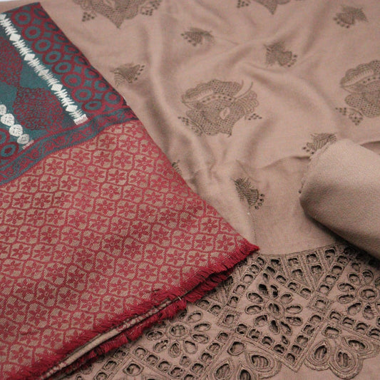 Sawariya Exclusive Embroidered Dhanak Collection With Shawl - SEEDC 03