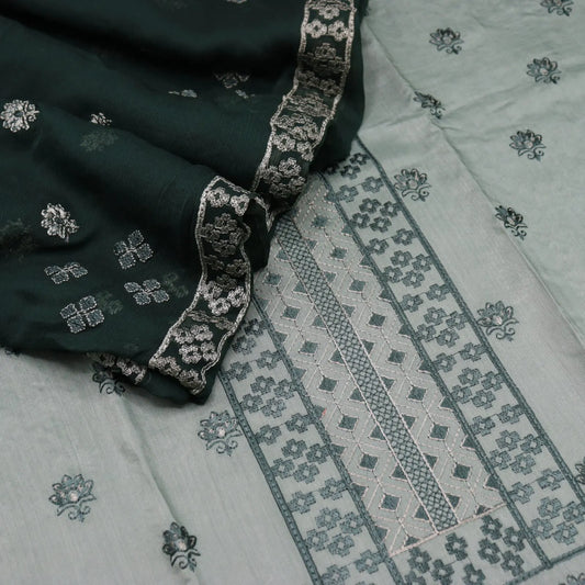 Sarang Exclusive Embroidered Viscose Collection With Chiffon Dupatta - SEEVC 02