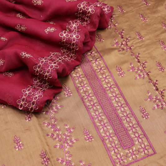 Sarang Exclusive Embroidered Viscose Collection With Chiffon Dupatta - SEEVC 03