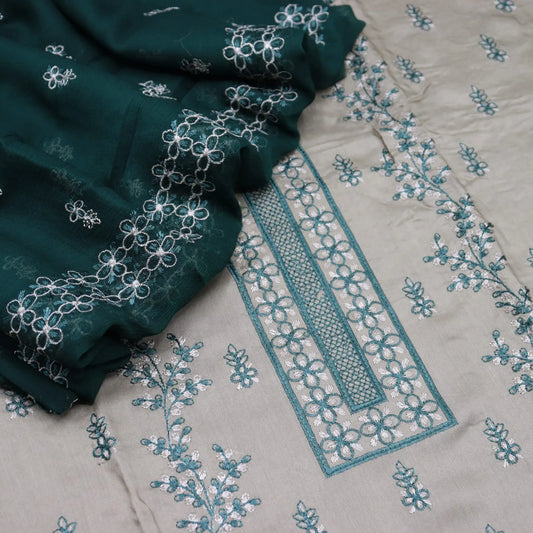 Sarang Exclusive Embroidered Viscose Collection With Chiffon Dupatta - SEEVC 08
