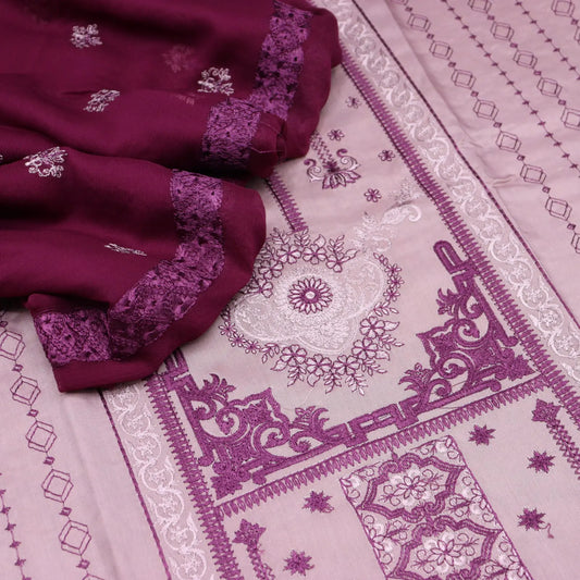 Sarang Exclusive Embroidered Viscose Collection With Chiffon Dupatta - SEEVC 09