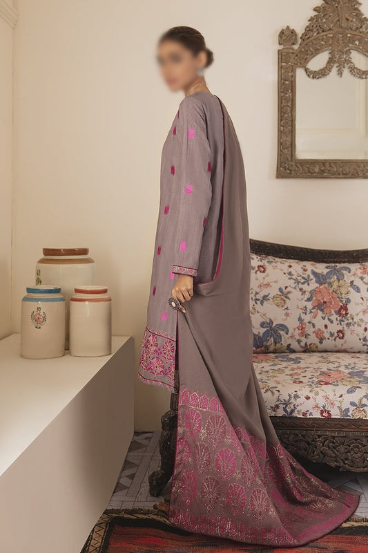 Manzil - Khaddar and Linen Unstitched Collection D- SERE GULL