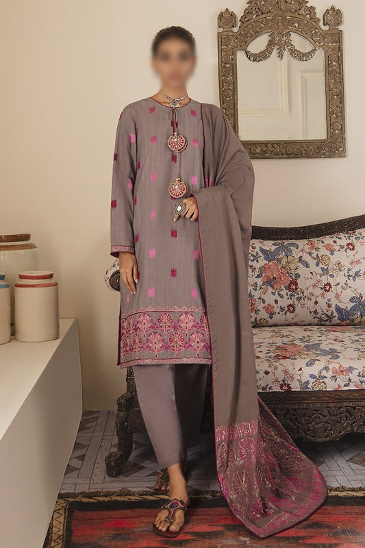 Manzil - Khaddar and Linen Unstitched Collection D- SERE GULL