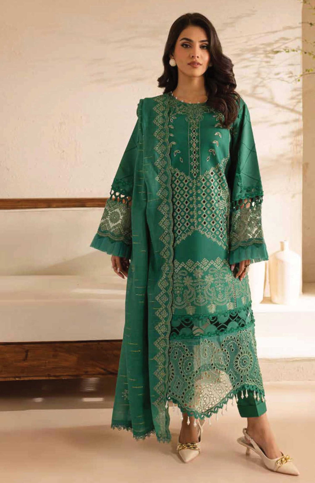 Parishay Embroidered Lawn Unstitched 3 Piece - SG-14 - P25SG - Green - Summer Collection