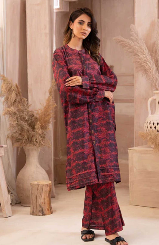 Ayla Studio Printed Swiss Lawn Stitched 2 Piece - Shadow Of Red Leaves - AY25CO2PC - Casual Collection