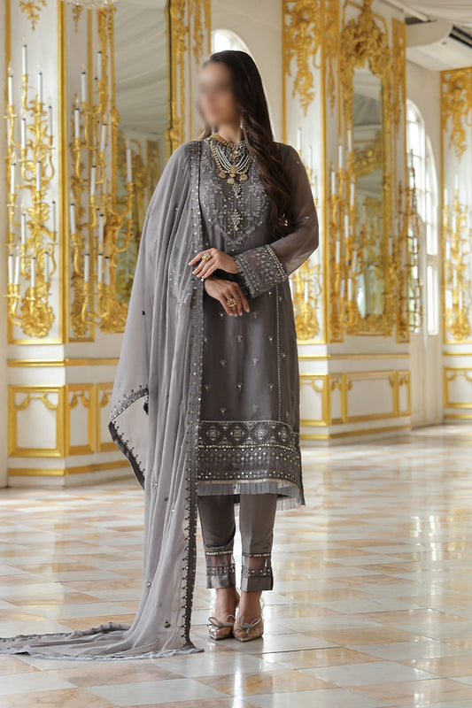 Merakish Unstitched Luxury Formal Collection 2023 - Shark gray