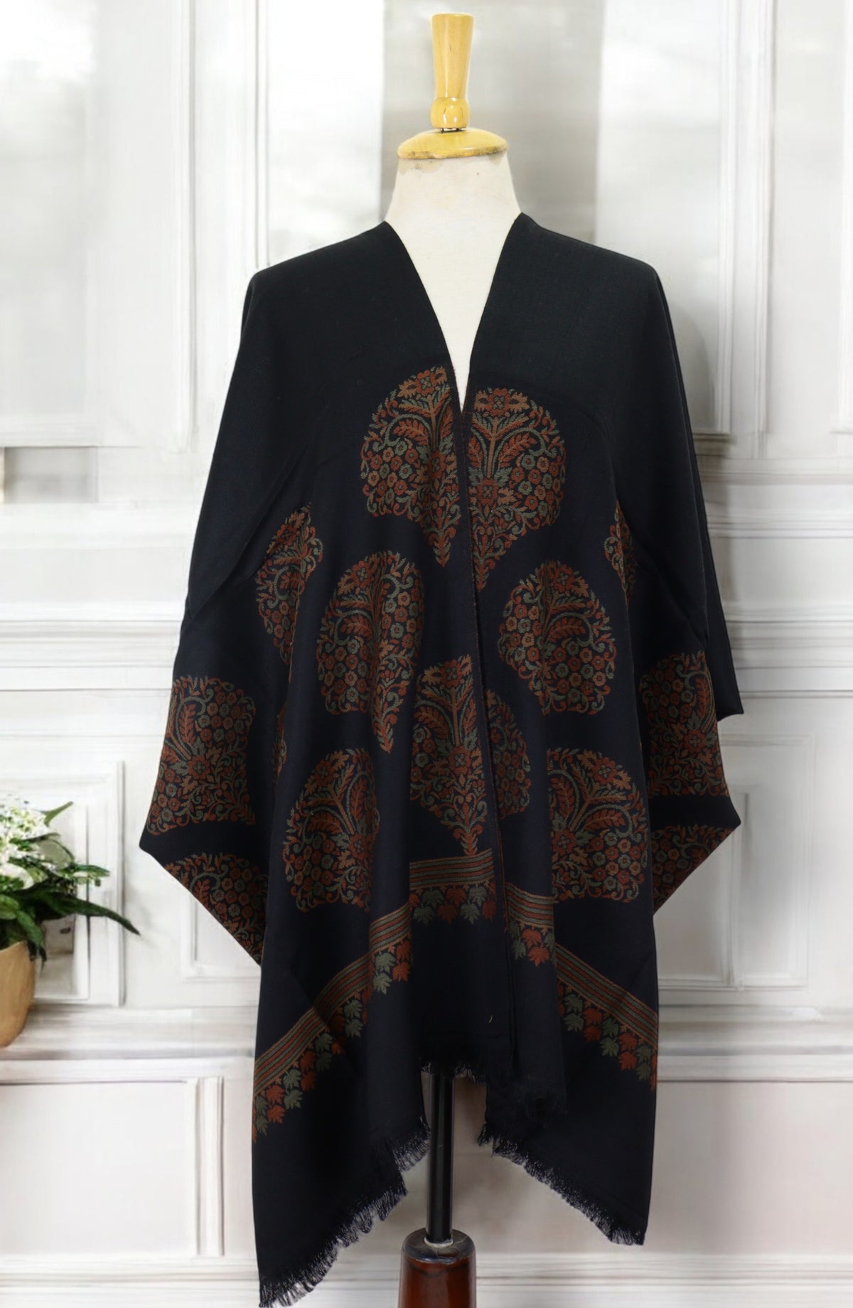 Amna Khadija Premium Wool Shawl - D-08 - 9601490 - AM25SHWL - Black - Winter Collection