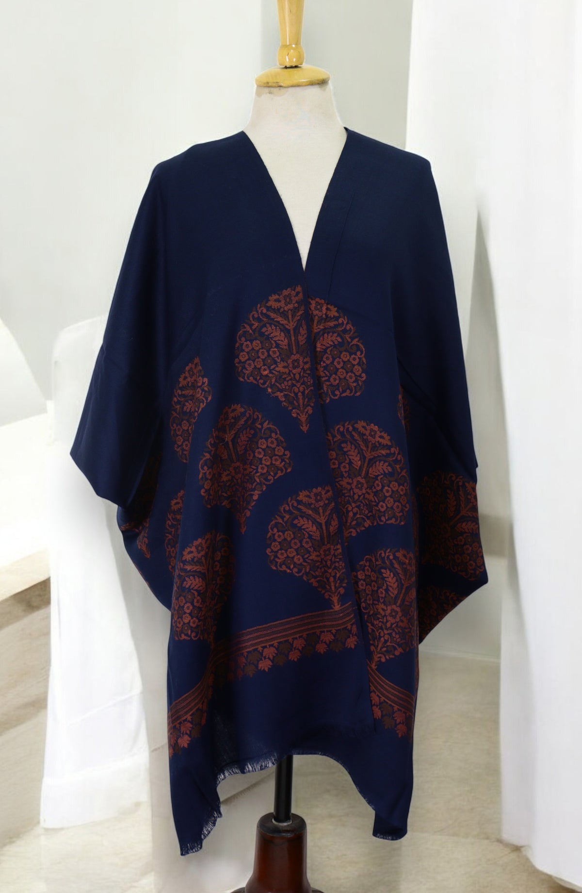 Amna Khadija Premium Wool Shawl - D-04 - 9601490 - AM25SHWL - Blue - Winter Collection