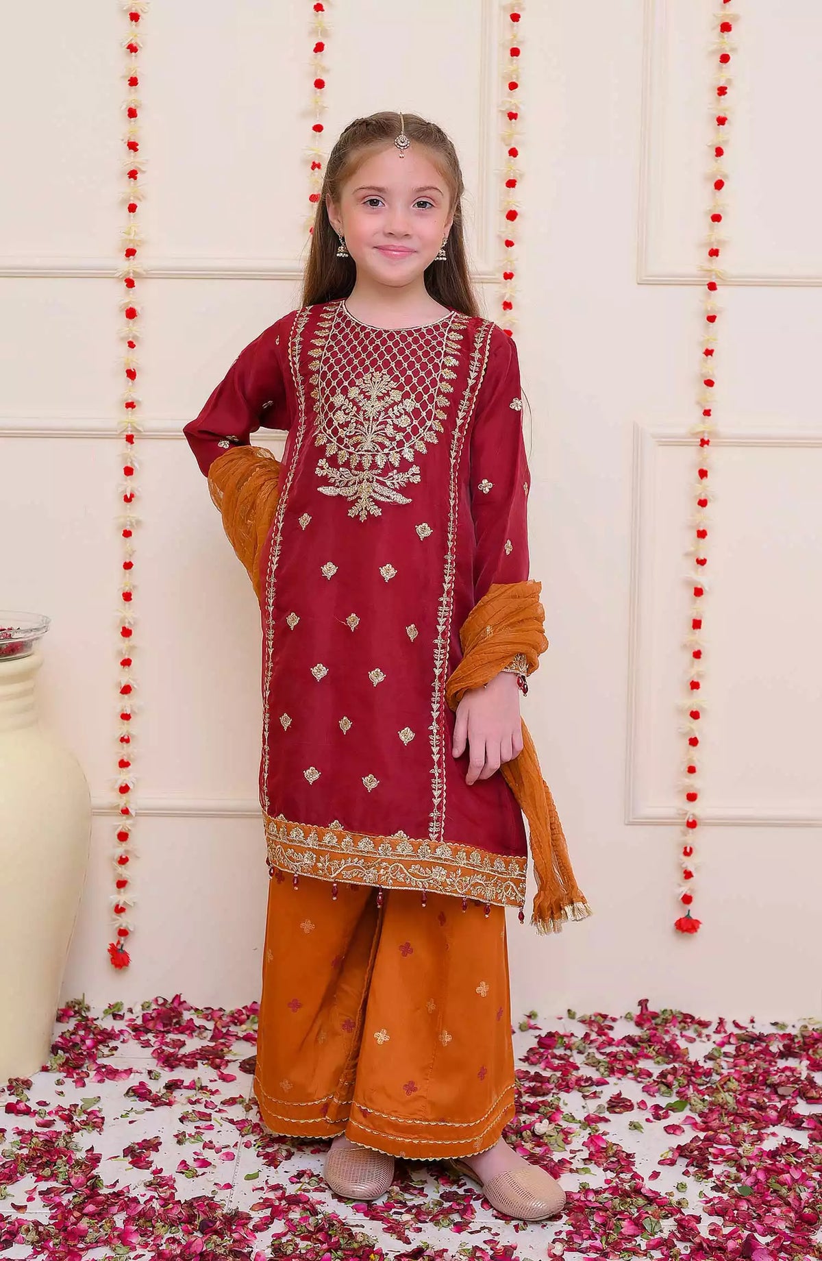 Shanzey Shehnai Girls Pret Formal Collection - SHK 3205 Maroon