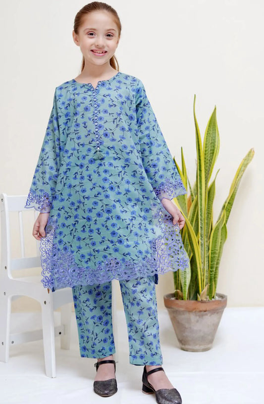 Shanzey Kids Eid Lawn Edit 2024 - SHK 2701 SKY BLUE
