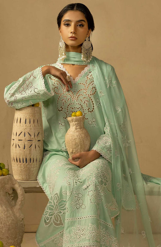 Khoobsurat Chikankari Lawn Unstitched 3 Piece - SK-30 - K25CL - Green - Summer Collection