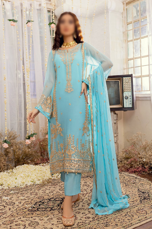 Merakish Unstitched Luxury Formal Collection 2023 - Sky Blue