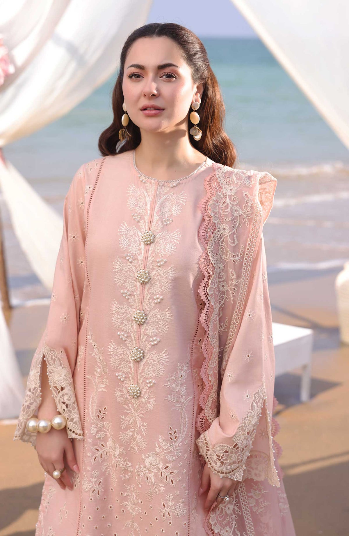 Hania by Serene Embroidered Lawn Unstitched 3 Piece - SL-84 AMAYA - - Pink - Summer Collection