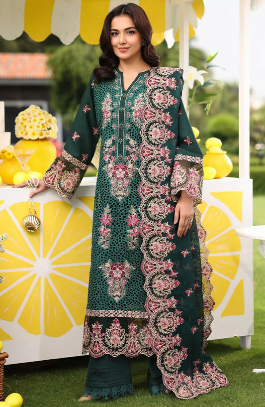 Hayam by Imrozia Embroidered Lawn Unstitched 3 Piece Suit - SL-89 Amal - IMP25HELL - Green - Luxury Summer Collection