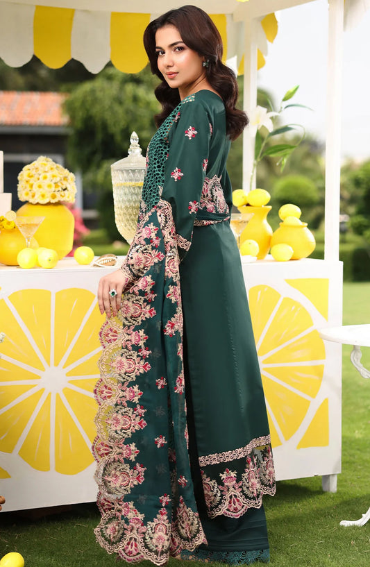 Hayam by Imrozia Embroidered Lawn Unstitched 3 Piece Suit - SL-89 Amal - IMP25HELL - Green - Luxury Summer Collection