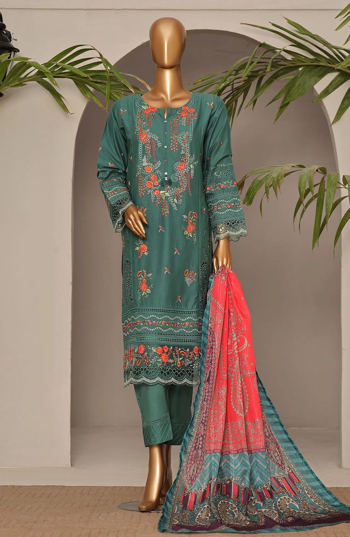 SADABAHAR Luxury Embroidered Festive Collection With Chiffon Embroidered Dupatta Vol 4 - SLEFC V4 - 07