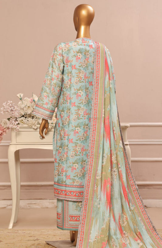 Bin Saeed Embroidered Lawn Stitched 3 Piece Suit - SM-038 - BS25ELCV4 - Blue - Summer Collection
