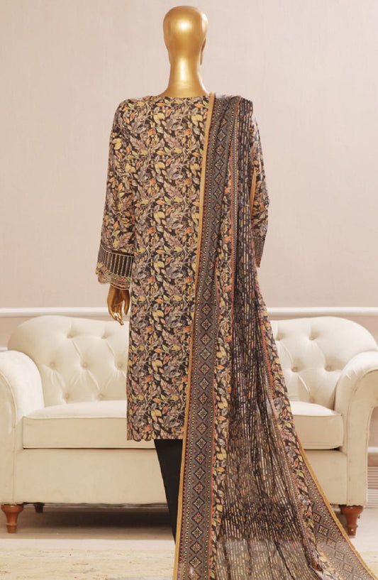 Bin Saeed Embroidered Lawn Stitched 3 Piece Suit - SM-748 - BS25ELCV4 - Black - Summer Collection
