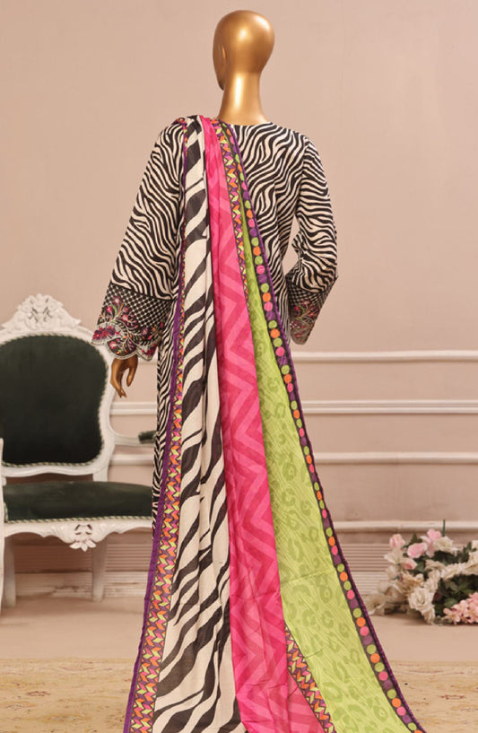 Bin Saeed Embroidered Lawn Stitched 3 Piece Suit - SM-797 - BS25ELCV4 - Black - Summer Collection