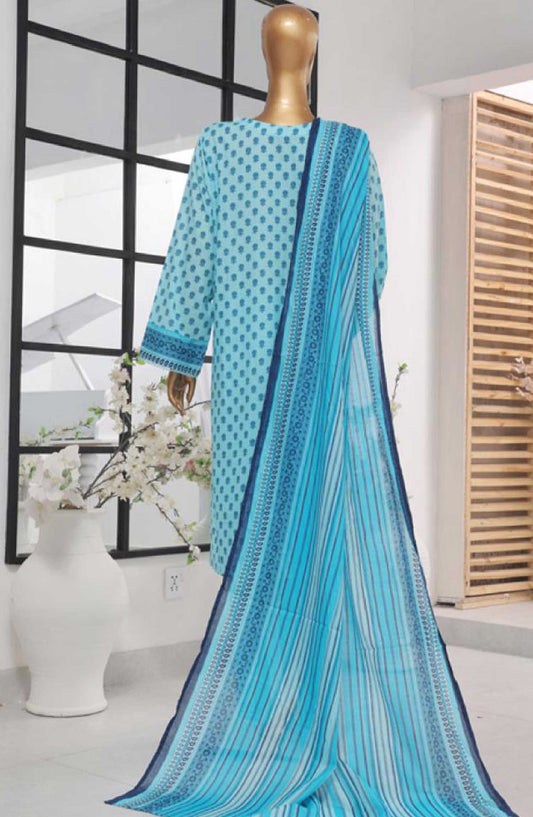 Bin Saeed Printed Lawn Stitched 3 Piece - SM 610 - BS25EL - Blue - Summer Collection