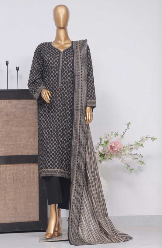 Bin Saeed Printed Lawn Stitched 3 Piece - SM 612 - BS25EL - Black - Summer Collection