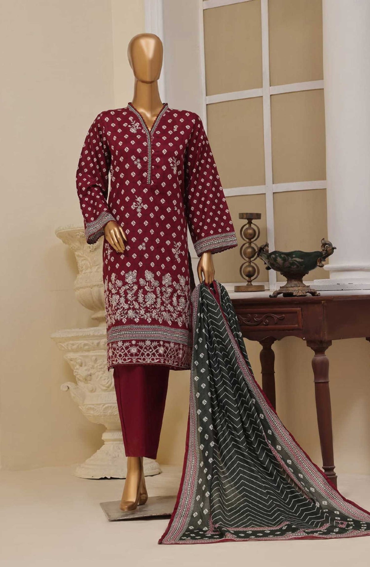Bin Saeed Embroidered Lawn Stitched 3 Piece Suit - SM 756 - BS25EElV3 - Purple - Summer Collection