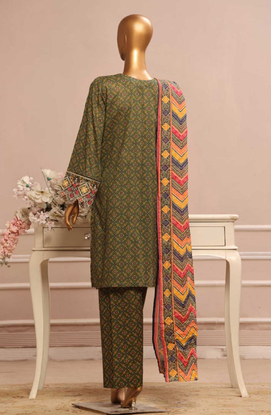 Bin Saeed Embroidered Lawn Stitched 3 Piece - SM 792 - BS25SM - Black - Summer Collection