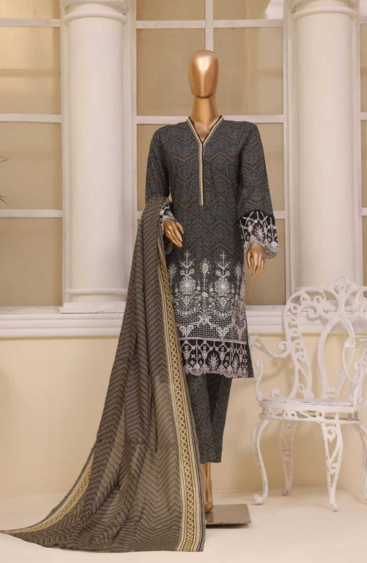 Bin Saeed Embroidered Lawn Stitched 3 Piece - SM 801 - BS25SM - Pink - Summer Collection