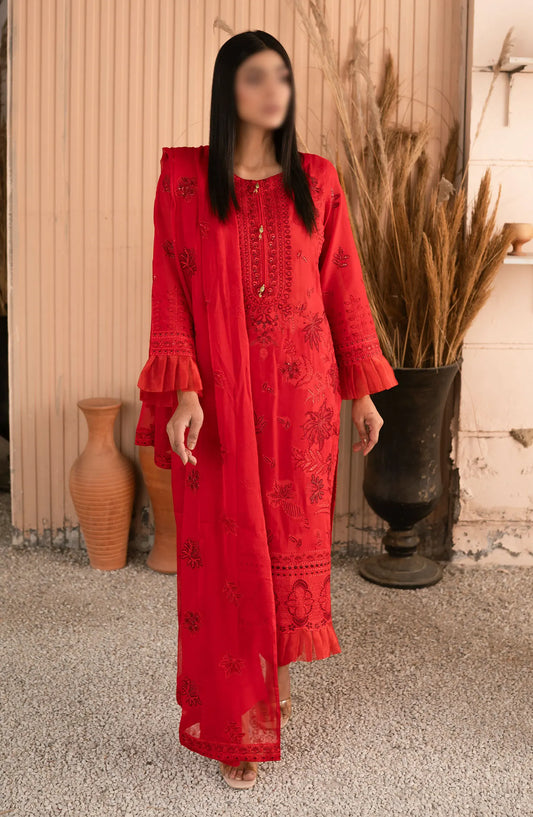 Swiss Voil Sequins Embroidered Collection by Marjjan - SMS-32 (RED)